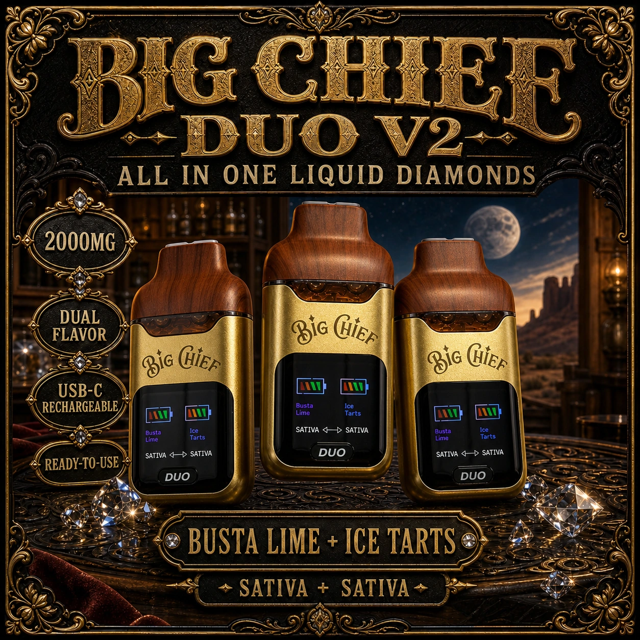 Big Chief DUO V2 powered-on three-device profile