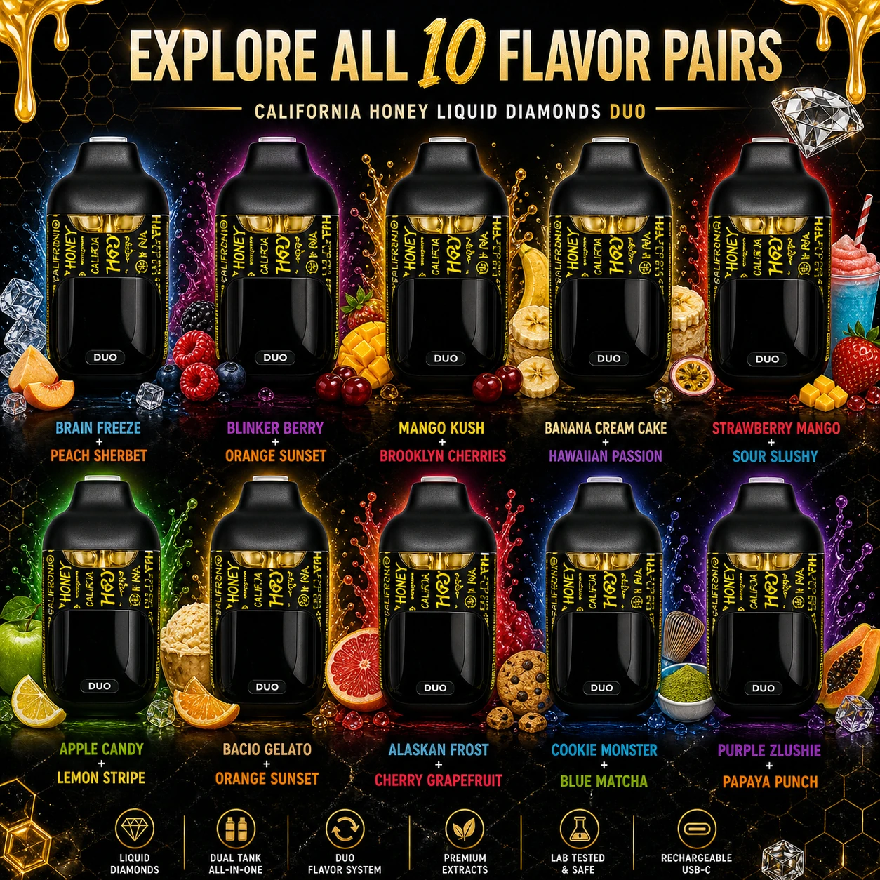 California Honey flavor pairs lineup