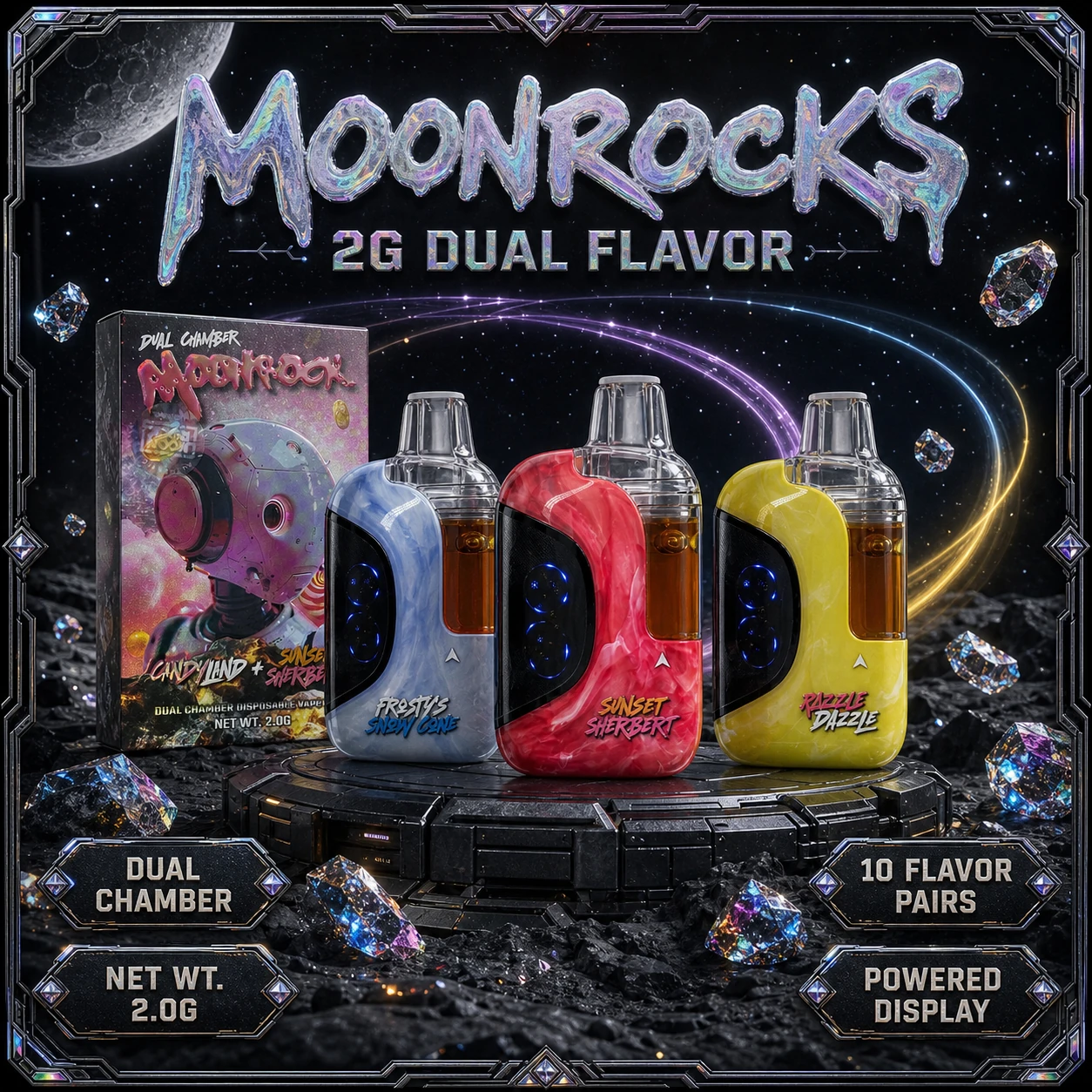 MoonRocks 2G Dual Flavor lunar split-core expedition profile