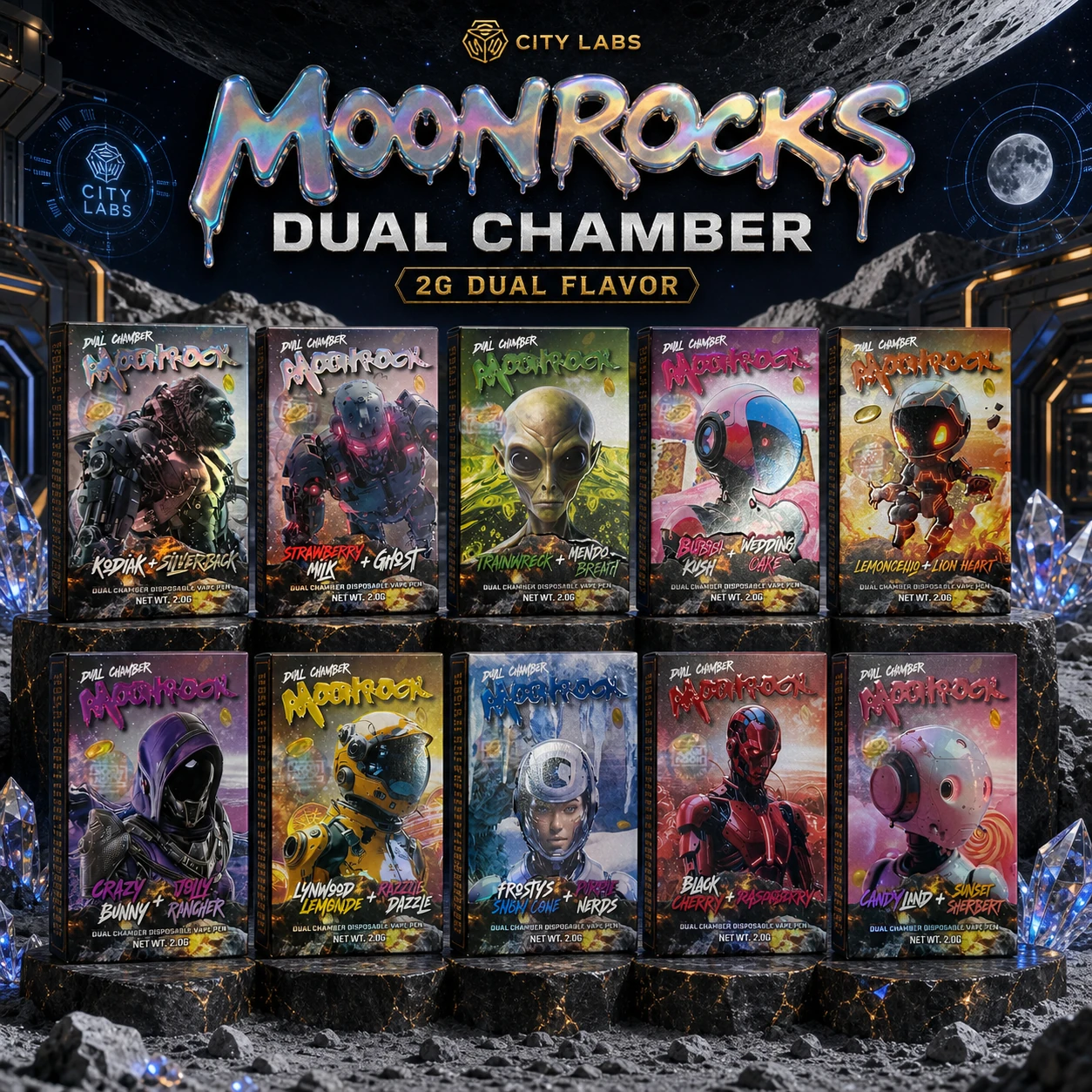 MoonRocks 2G Dual Flavor ten-package collection