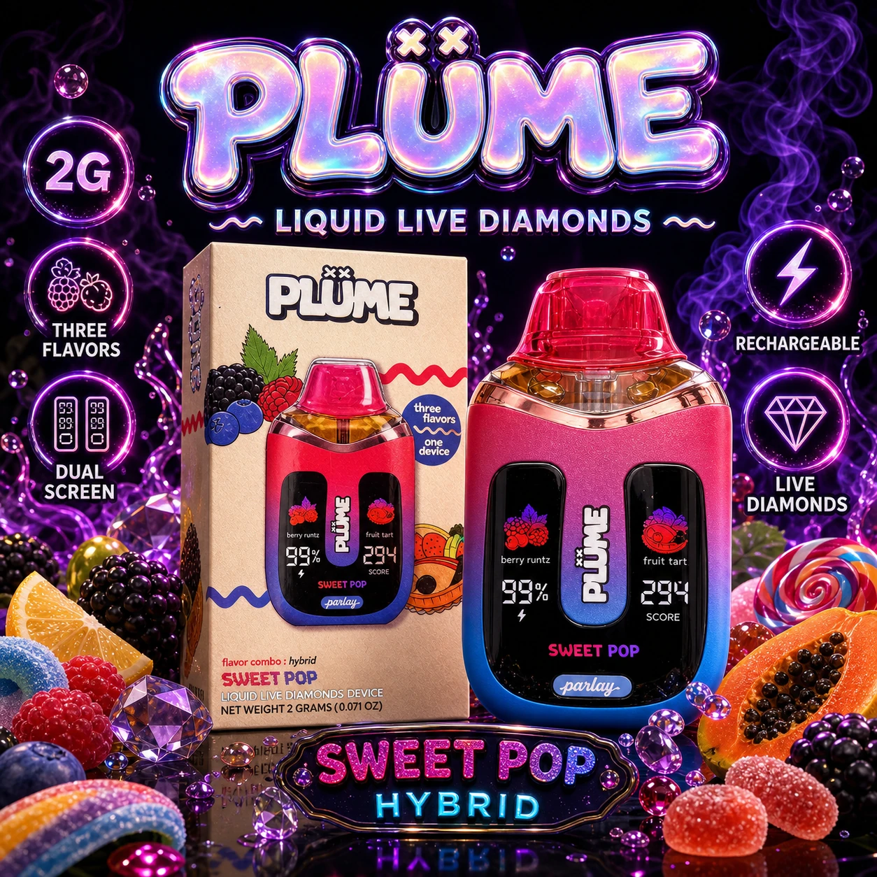 PLÜME by Parlay liquid live diamonds device profile
